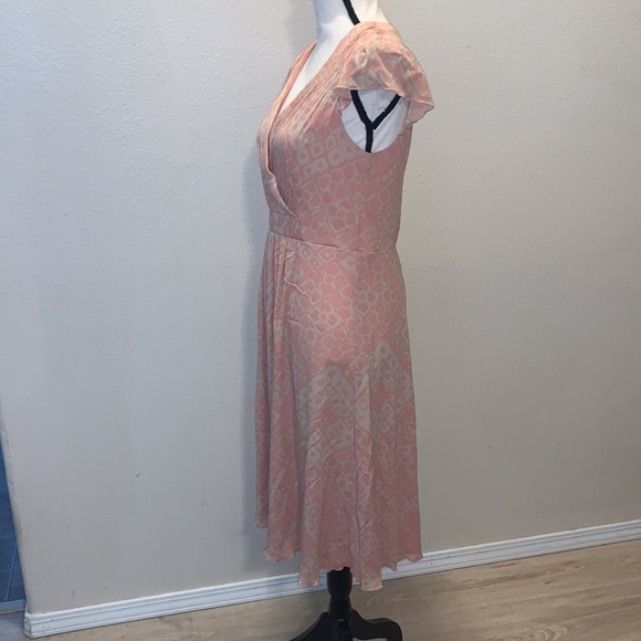 Sangria pink beige nylon midi summer dress - Picture 3 of 8